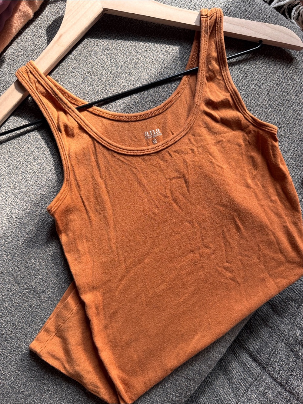 a.n.a Burnt Orange Ribbed Tank